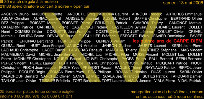 les 15 ans de CARPE DIEM