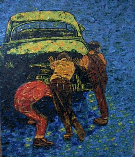 LE VOYAGEUR IMPRUDENT(huile sur toile 73 x 60 cm)