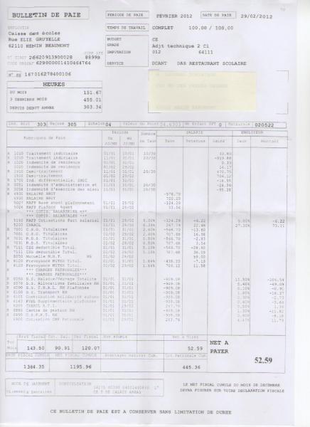 SALAIRE DE MISERE