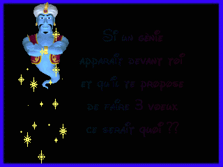 donne tes trois voeux au génie de la lampe