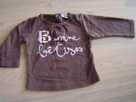 18 mois - Haut marron betise Kimbaloo - 2,50 �