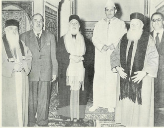 8179.LE ROI MOHAMMED V RECOIT DES RABBINS EN 1941.