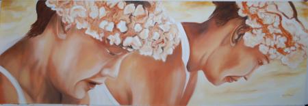 duo huile sur toile 150/50cm
