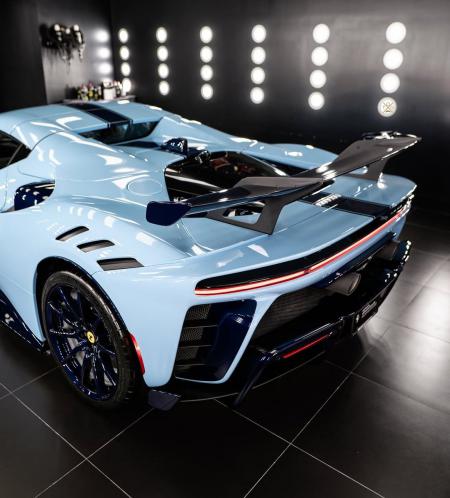 Ferrari SF90 XX Spider finished in Azzurro La Plata w/ Blu Scozia Livery & Blue Carbon