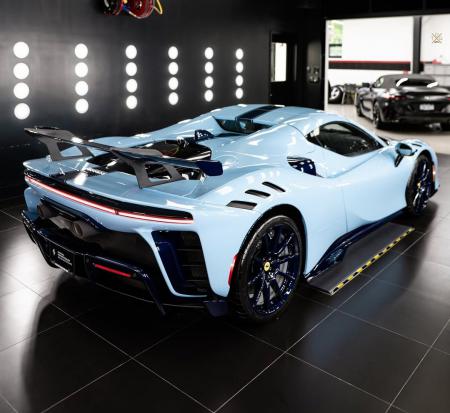 Ferrari SF90 XX Spider finished in Azzurro La Plata w/ Blu Scozia Livery & Blue Carbon