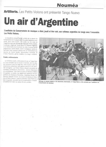 soir&eacute;e du  Tango au coservatoire de Noum&eacute;a