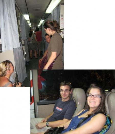 bus, train couchette