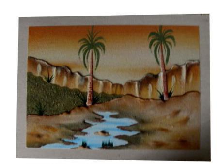Tableau de sable l'oasis
