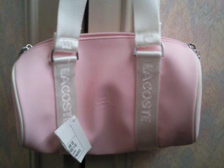 SAC LACOSTE BLANC ET ROSE