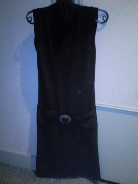 robe longue marron pour lhiver avec ceinture integr&eacute;