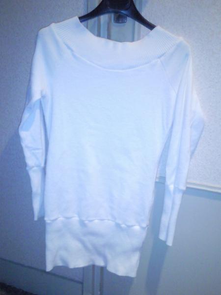 pull long blanc cass&eacute;