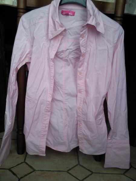 chemise rose clair manche longue