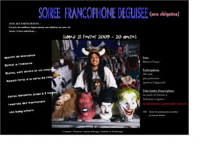 Invitation soir&eacute;e d&eacute;guis&eacute;e. 21 f&eacute;vrier 2009